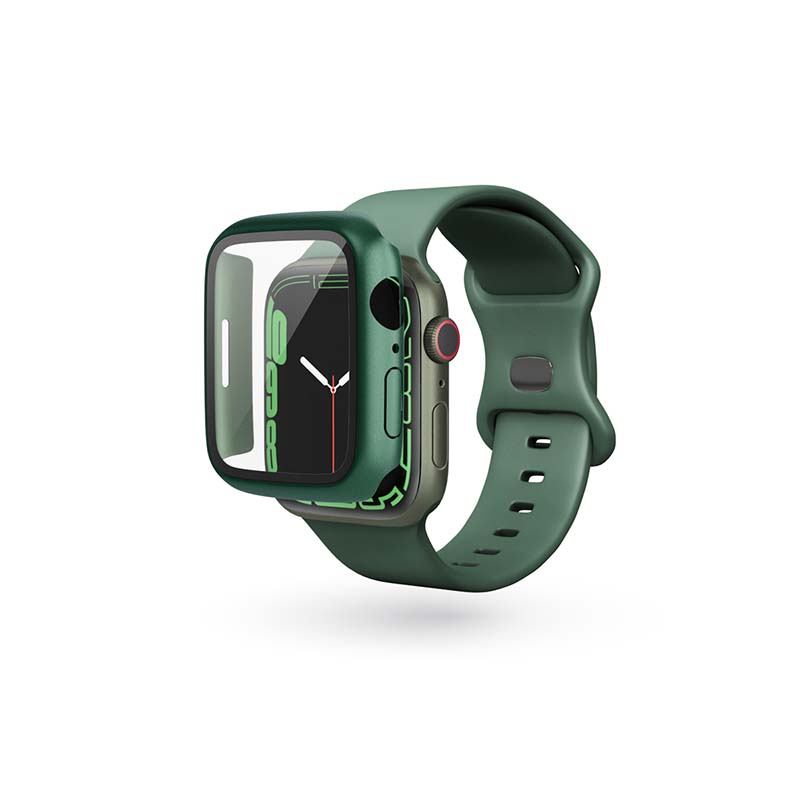 NEW: EPICO GLASS CASE APPLE WATCH 7 (41 mm) - zelená